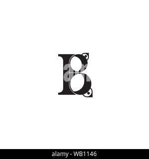 Stylized letter B with birds. Lettering for use in design. EPS10 Stock Vector