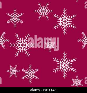 Seamless pattern with snowflakes. Vintage winter background. Christmas collection. Vector illustration. Stock Vector