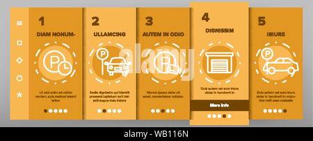 Parking Car Onboarding Elements Icons Set Vector Stock Vector Image ...