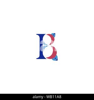 Stylized letter B with birds. Lettering for use in design. EPS10 Stock Vector