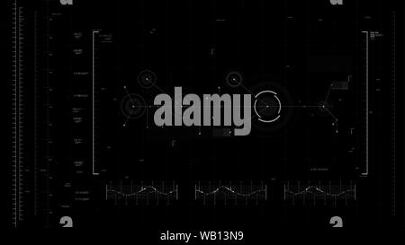 Futuristic user interface design element text box scale and bar for video overlay cyber and technology concept against dark background wide screen rat Stock Vector