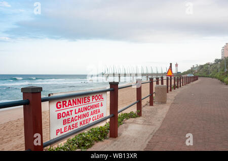 DURBAN SOUTH AFRICA - AUGUST 14 2019: Grannies Pool at the beach and promenade in Umhlanga Rocks near Durban KwaZulu-Natal South Africa Stock Photo