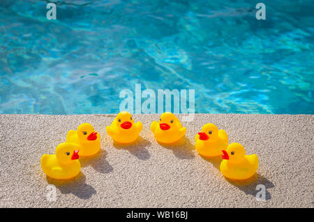 Rubber Ducks in Pool Amusement Park Fishing Game Stock Photo - Alamy