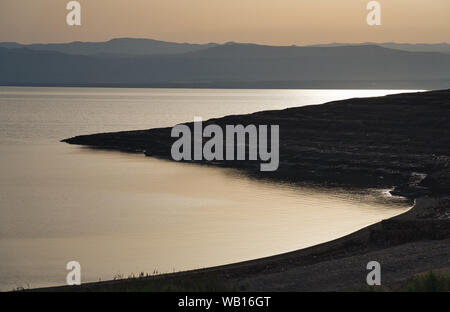 Photo of the dead sea at the sunset time Stock Photo
