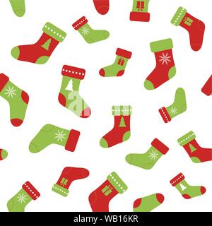 Seamless pattern with christmas socks Stock Vector