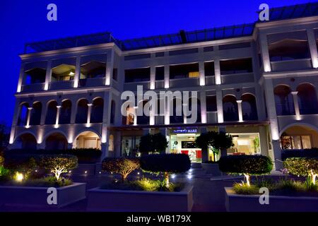 Hotel Corfu Mare, at night, Corfu Town,Kerkyra,Greece Stock Photo