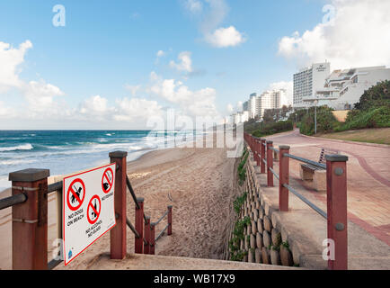 DURBAN, SOUTH AFRICA - AUGUST 14, 2019: The beach in Umhlanga Rocks, near Durban, KwaZulu-Natal, South Africa Stock Photo