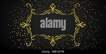 Abstract  golden sparkling frame background Stock Vector