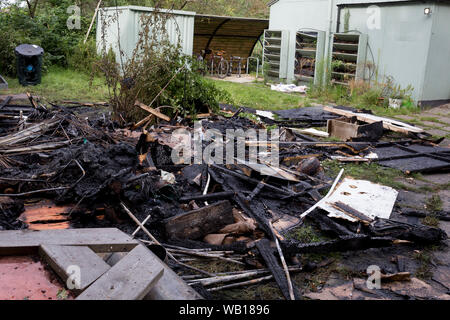 Fire Damage To A Structure At The Ruskin Park Community Garden On