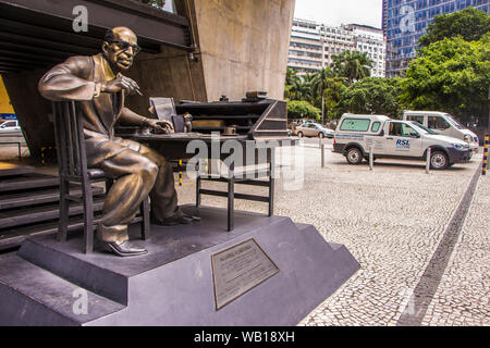 Statue of Manuel Bandeira, Rio de Janeiro, Brazil Stock Photo