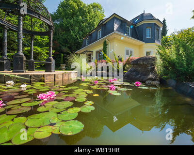 Germany, art nouveau villa, 1929, lily pond Stock Photo