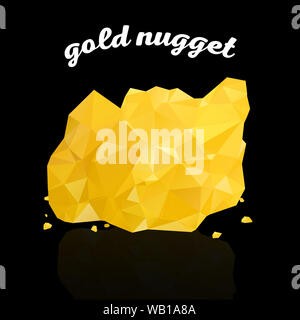 Golden Nugget, vector, triangles on a black background Stock Photo