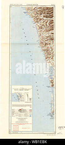 USGS Topo Map Washington Copalis Beach 240658 1943 250000 Restoration Stock Photo