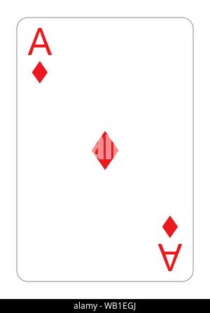 Ace of Diamonds card on white background Stock Vector