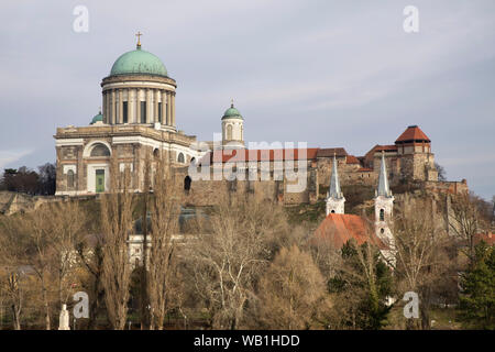 Primatial Basilica of Virgin Mary and St. Adalbert - Esztergom cathedral, royal castle and church of St. Ignatius in Esztergom. Hungary Stock Photo