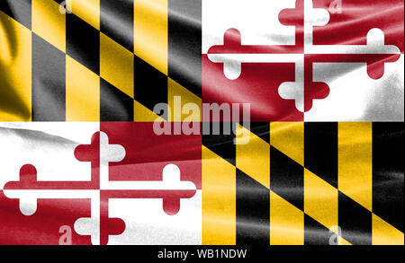 Maryland flag. Waving flag of Maryland state, United States of America ...