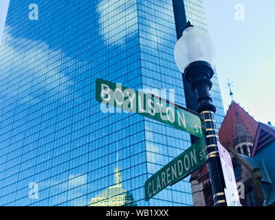 Boylston and Clarendon Stock Photo