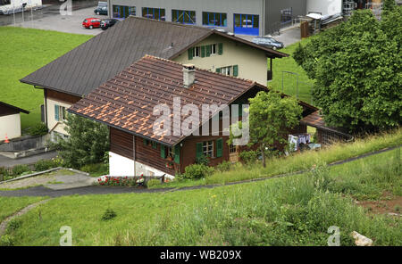 Erlenbach im Simmental village. Canton of Bern. Switzerland Stock Photo