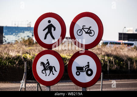 four traffic signs Stock Photo