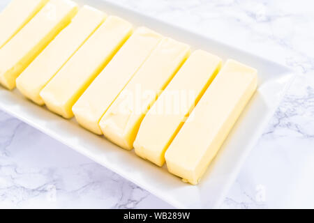 Organic Sticks Of Butter At The Room Temperature Stock Photo