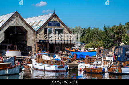 Traditional Boat Builders, Laleham Staines, River Thames, Surrey, England, UK, GB. Stock Photo