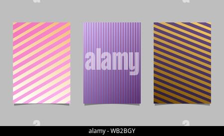 Gradient stripe flyer set - abstract vector stationery background graphics designs Stock Vector