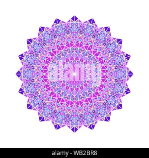 Ornate colorful triangular pattern mandala - polygonal ornamental abstract circular vector design Stock Vector