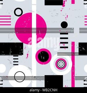 Abstract bright multicolored pattern of different geometric objects on a dark background. Template for design business card, greeting card or web page Stock Vector