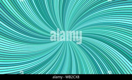 Turquoise psychedelic abstract spiral burst stripe background - vector graphic Stock Vector