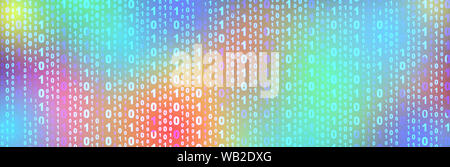 illustration of colorful binary code, panoramic image Stock Photo