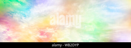 Cloud and sky with a pastel colored background, abstract sky background in sweet color, panoramic image Stock Photo