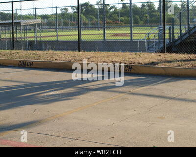 Newer,large,on-a-hillside High School with soccer, football, baseball Stock Photo