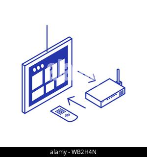 tablet device with router technology vector illustration design Stock Vector