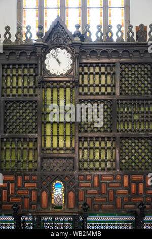 TOLEDO, SPAIN - APRIL 24, 2018: Clock and details of the railway station of Toledo. Stock Photo