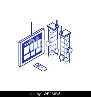 tablet device with antena technology vector illustration design Stock Vector