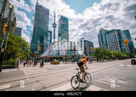 Toronto CN Tower And Roy Thompson Hall, Toronto Symphony Orchestra, Music Hall Stock Photo