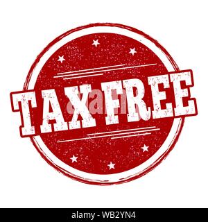 Tax free sign or stamp on white background, vector illustration Stock Vector