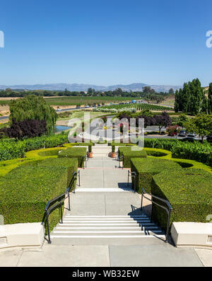 Napa, CA - August 16, 2019: A view of the grounds at Domaine Carneros winery in Napa Valley, California Stock Photo