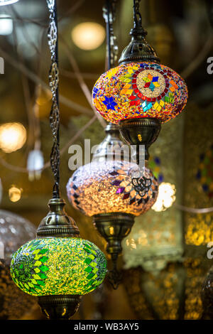 Moroccan style hanging lamps. Stock Photo