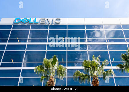 July 30, 2019 Santa Clara / CA / USA - DellEmc headquarters in Silicon Valley; DellEmc is an American multinational information technology corporation Stock Photo