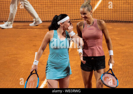 EKATERINE GORGODZE AND ARANTXA RUS during 30° Palermo Ladies Open 2019 - Finals Doppio, Palermo, Italy, 27 Jul 2019, Tennis Tennis Internationals Stock Photo