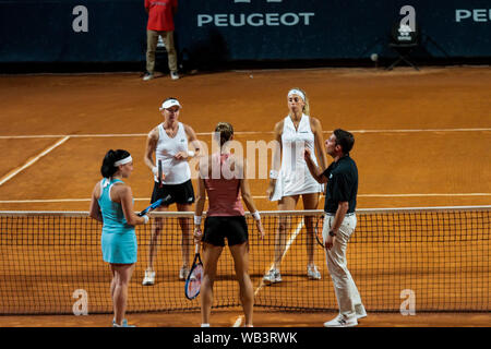 LANCIO OF MONETINA CORNELIA LISTER RENATA VORACOVA VS EKATERINE    GORGODZE AND ARANTXA RUS during 30° Palermo Ladies Open 2019 - Finals Doppio, Paler Stock Photo