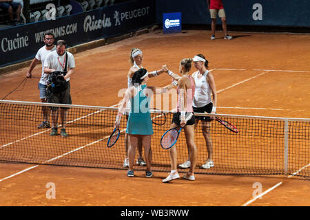 CORNELIA LISTER AND RENATA VORACOVA VINCITRIC SI SALUANO WITH EKATERINE GORGODZE E ARANTXA RUS during 30° Palermo Ladies Open 2019 - Finals Doppio, Pa Stock Photo