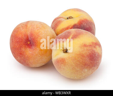 Peaches isolated on white background with clipping path Stock Photo