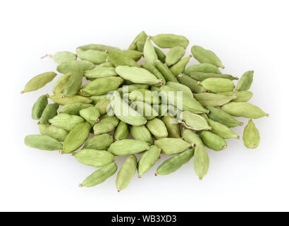 Green cardamom isolated on white background Stock Photo