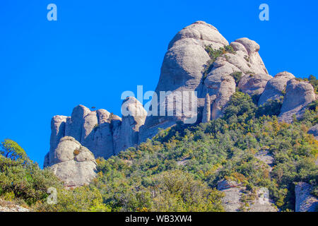 Rocks on Montserrat mountain in Spain Stock Photo