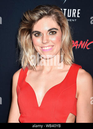 HOLLYWOOD, CA - AUGUST 23:  Gina Hughes arrives at the premiere Of 'Satanic Panic' at the Egyptian Theatre on August 23, 2019 in Hollywood, California. Stock Photo