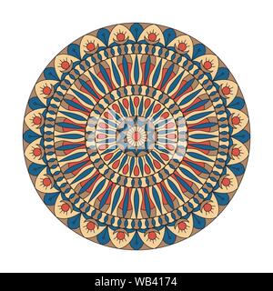 Circular ornament. The combination of geometry and hand drawn patterns. Decorative elements. Logo. Stock Vector