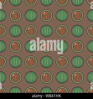 Seamless pattern background with watermelons, colorful illustration, eps10. Clipping mask applied. This pattern is available as Swatches. Stock Vector