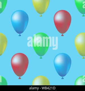 Balloons seamless pattern background, colorful illustration, eps10, contains transparencies vector. Stock Vector